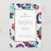 Moderne klassieke abstracte bloemige trouwdetails  informatiekaartje (Voorkant)