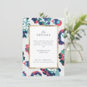 Moderne klassieke abstracte bloemige trouwdetails informatiekaartje (Staand voorkant)