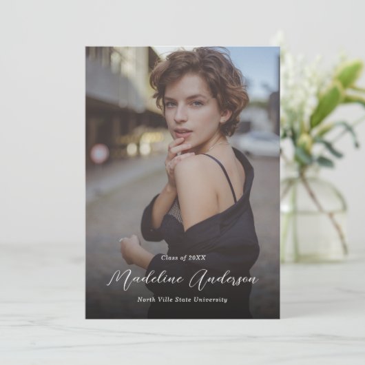 Moderne Klassieke Afstuderen voor fotocollage Aankondiging (Staand voorkant)