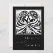 Moderne klassieke Art Deco Zwart & Wit Bruiloft Kaart (Voorkant)