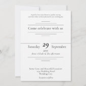 Moderne klassieke Art Deco Zwart & Wit Bruiloft Kaart (Achterkant)