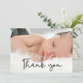 Moderne Klassieke bedankt Baby Foto Aankondiging (Staand voorkant)