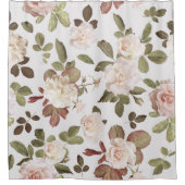 Moderne klassieke beige rozen floralen douchegordijn (Voorkant)