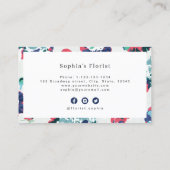 Moderne klassieke blauwe abstracte bloemkool b visitekaartje (Achterkant)