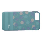 Moderne klassieke blauwe cirkels, voornaam Case-Mate iPhone case (Achterkant (Horizontaal))