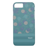 Moderne klassieke blauwe cirkels, voornaam Case-Mate iPhone case (Achterkant)