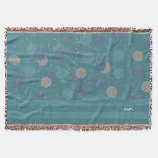 Moderne klassieke blauwe cirkels, voornaam deken (Voorkant)