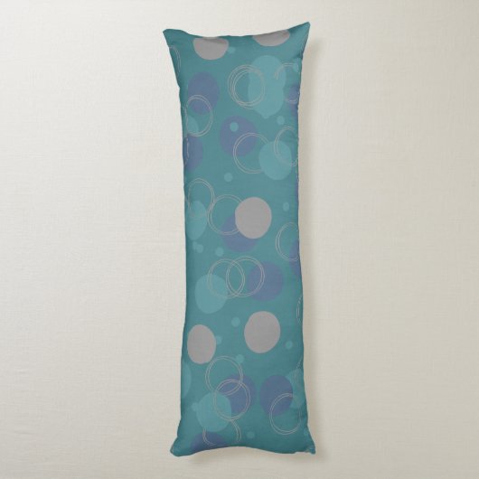 Moderne klassieke blauwe cirkels, voornaam lichaamskussen (Achterkant (Verticaal))