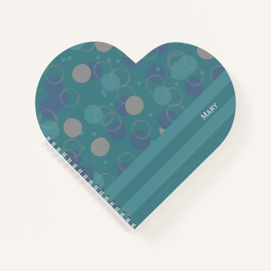 Moderne klassieke blauwe cirkels, voornaam notitieboek (Voorkant)