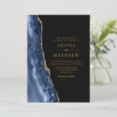 Moderne Klassieke blauwe goudbonnen Kaart (Staand voorkant)