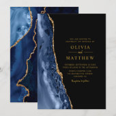 Moderne Klassieke blauwe goudbonnen Kaart (Voorkant / Achterkant)