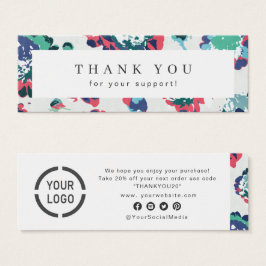 Moderne, klassieke "blue abstract floral business" mini visitekaartjes