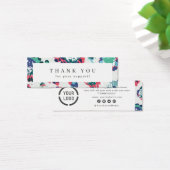 Moderne, klassieke "blue abstract floral business" mini visitekaartjes (Bureau)