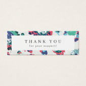 Moderne, klassieke "blue abstract floral business" mini visitekaartjes (Voorkant)