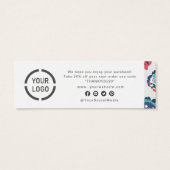 Moderne, klassieke "blue abstract floral business" mini visitekaartjes (Achterkant)