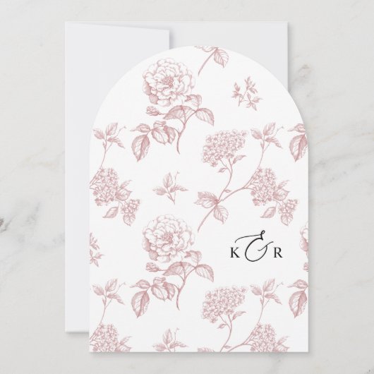 Moderne klassieke blush boog bruiloft uitnodiging (Achterkant)