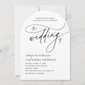 Moderne klassieke blush boog bruiloft uitnodiging (Voorkant)