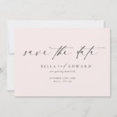 Moderne klassieke blush roze bruiloft Bewaar de da Save The Date (Voorkant)