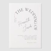 Moderne klassieke boog De bruiloft Vellum Uitnodigingen (Voorkant)