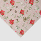 Moderne Klassieke Botanische Bloembes Kerstmis Tissuepapier (Detail)