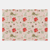 Moderne klassieke botanische groene bessen Kerstmi Inpakpapier Vel (Voorkant 2)