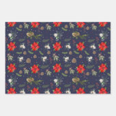 Moderne klassieke botanische groene bessen Kerstmi Inpakpapier Vel (Voorkant)