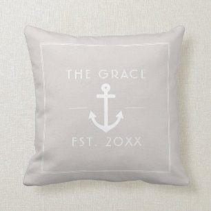 Moderne klassieke botnaam Nautical Tan Kussen