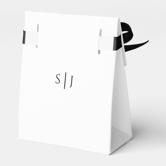 Moderne klassieke bruiloft bedankdoosjes (Achterkant)