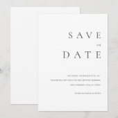Moderne klassieke bruiloft Bewaar de datum Kaart (Voorkant / Achterkant)