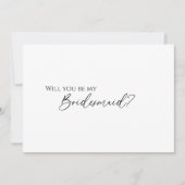 Moderne Klassieke bruiloft Bridesmaid-Kaart Kaart (Voorkant)