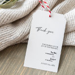 Moderne Klassieke bruiloft Dank je cadeau Label Cadeaulabel<br><div class="desc">Deze moderne klassieke bruiloft dank je label is perfect voor je elegante moderne bruiloft. Dit ontwerp is voorzien van een zwarte eenvoudige kalligrafie die op een neutrale heldere witte achtergrond is geplaatst en die past bij uw klassieke bruiloft of een minimalistische boho bruiloft in de lente, de zomer, de herfst...</div>