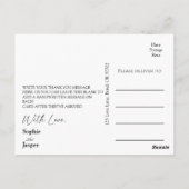 Moderne klassieke bruiloft Dank u Briefkaart (Achterkant)