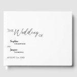 Moderne klassieke bruiloft gastenboek<br><div class="desc">Dit moderne klassieke trouwgastenboek is perfect voor je elegante moderne bruiloft. Dit ontwerp is voorzien van een zwarte eenvoudige kalligrafie die op een neutrale heldere witte achtergrond is geplaatst en die past bij uw klassieke bruiloft of een minimalistische boho bruiloft in de lente, de zomer, de herfst of de winter....</div>