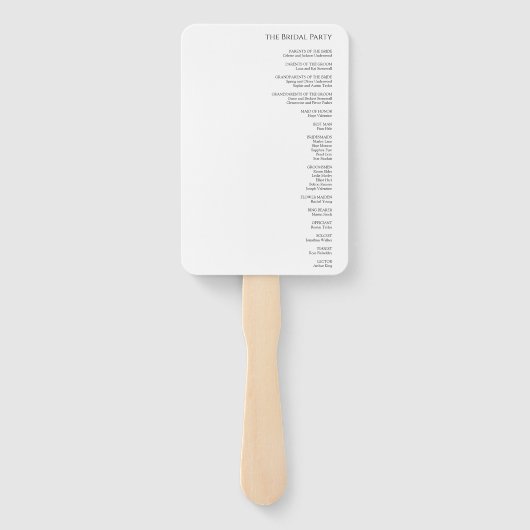 Moderne Klassieke bruiloft Handwaaier (Achterkant)