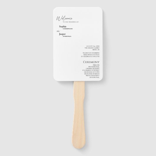 Moderne Klassieke bruiloft Handwaaier (Voorkant)