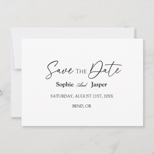 Moderne klassieke bruiloft met Kaart op datum (Voorkant)