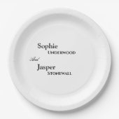 Moderne klassieke bruiloft papieren bordje (Voorkant)