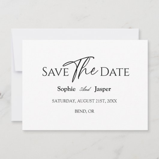 Moderne klassieke bruiloft, sparen de datum save the date (Voorkant)