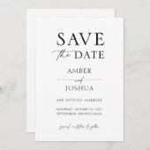 Moderne klassieke bruiloft sparen de Uitnodiging v (Voorkant / Achterkant)