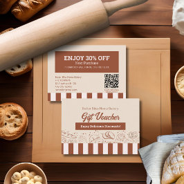 Moderne Klassieke Bruin Beige Bakkerij Shop Kortingskaartje