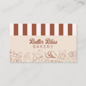 Moderne Klassieke Bruin Beige Bakkerij Shop Visitekaartje (Voorkant)