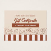 Moderne Klassieke Bruin Beige Bakkerij Shop Visitekaartje (Voorkant)