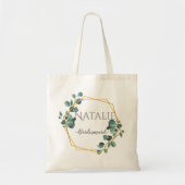 Moderne klassieke cadeau voor bruidmaidgoudgroen tote bag (Voorkant)