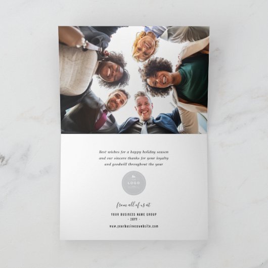 Moderne Klassieke Cheers Calligrafie Elegant Busin Feestdagen Kaart (Binnen)