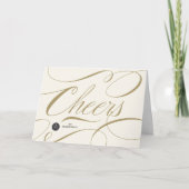 Moderne Klassieke Cheers Calligrafie Elegant Busin Feestdagen Kaart (Voorkant)