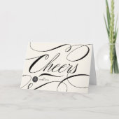 Moderne Klassieke Cheers Calligrafie Elegant Busin Feestdagen Kaart (Voorkant)