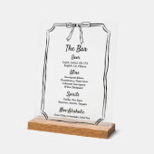 Moderne klassieke chique tijdloze strik bruiloft b acryl bord (Hoek)