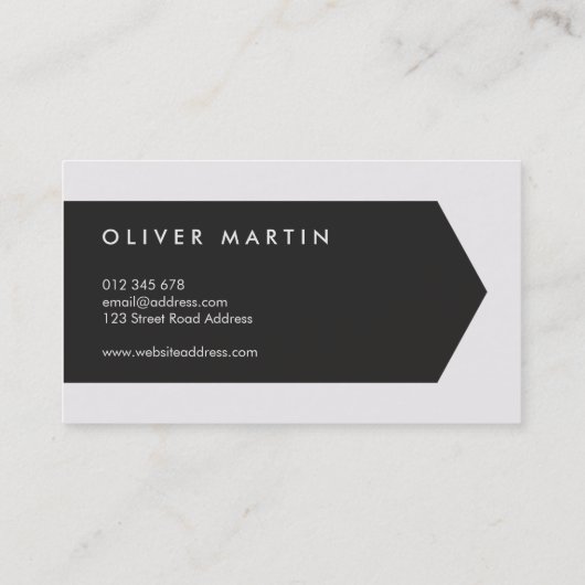 Moderne, klassieke, donkere en lichte grijs visitekaartje (Achterkant)