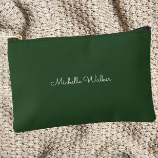 Moderne Klassieke Eenvoudige Groene & Witte Monogr Etui