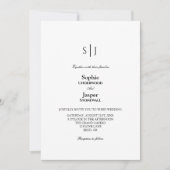 Moderne klassieke eenvoudige monogram bruiloft kaart (Voorkant)